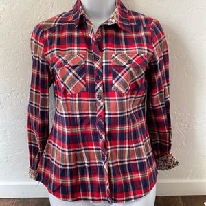 Leshop plaid button down top